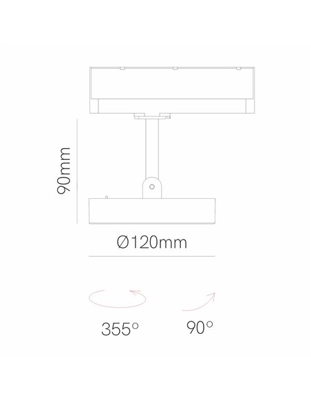 Lámpara de carril magnético Cookie 48V – Beneito & Faure – Lámpara orientable con LED DALI