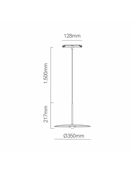 Lámpara colgante Hat 48V – Beneito & Faure – Lámpara de carril LED con altura regulable