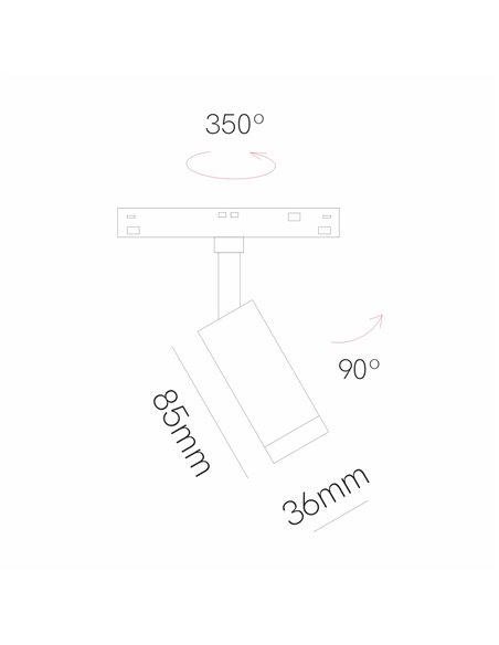 Proyector de carril magnético Diro – Beneito & Faure – Lámpara orientable LED