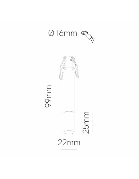 Foco empotrable Argo Large – Beneito & Faure – Lámpara LED, Ø 2,2 cm