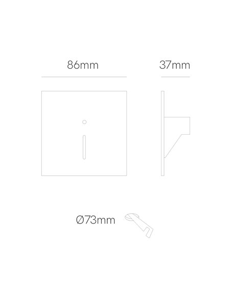 Lámpara empotrable Lao – Beneito & Faure – Lámpara de pared con sensor