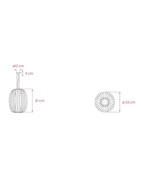 Lámpara Pod - LZF - Colgante de techo de tiras de madera A++