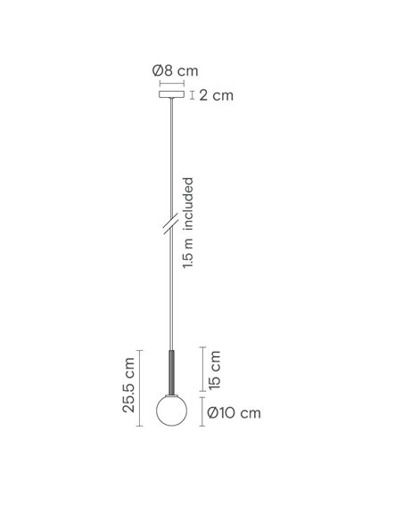 Lámpara colgante Royal Simple - Robin - Lámpara dorada con pantalla esférica de alabastro