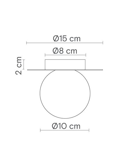 Plafón de techo Royal Disc - Robin - Lámpara dorada decorativa, pantalla esférica de alabastro