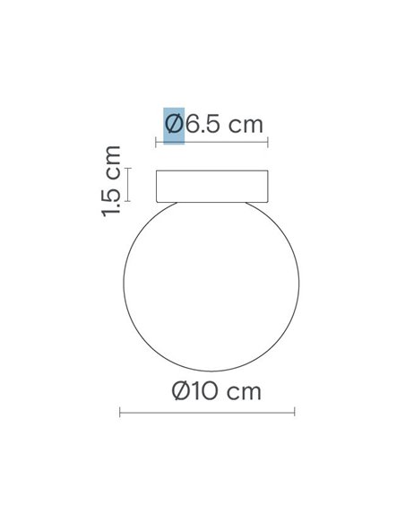 Plafón de techo Royal Simple - Robin - Pantalla esférica de alabastro, Ø 10 cm 