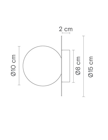 Aplique de pared Royal Disc - Robin - Pantalla esférica de alabastro, diseño dorado