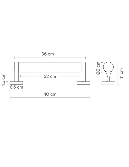 Lámpara de pared Roseline - Robin - Lámpara de baño (IP44), pantalla de vidrio, 2 tamaños