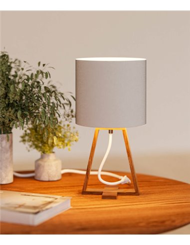 Lámpara de mesa Nuts – FORLIGHT – Lámpara nórdica con pantalla textil, Madera natural Lámpara de mesa Nuts – FORLIGHT – Lámpara nórdica con pantalla textil, Madera natural