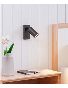 Aplique de pared Era – FORLIGHT – Lámpara de lectura blanca o negra, LED 8W IP20