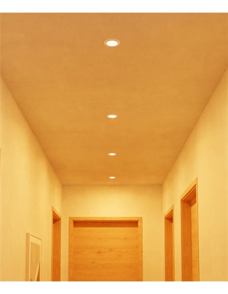 Lámpara de techo empotrable Sound Plus – FORLIGHT – Downlight blanco, 2 tamaños: 7.8 / 8,1 cm