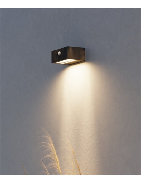 Lámpara de pared solar Top – FORLIGHT – Aplique de exterior antracita, LED 3000K 400lm