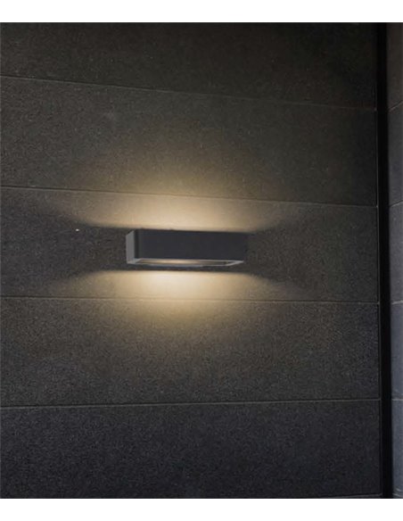 Aplique de pared de exterior Wilow – FORLIGHT – Lámpara moderna en gris o negro, LED 3000K 600 lm