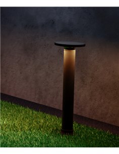 Baliza de exterior Yika – FORLIGHT – Lámpara moderna negra, LED 3000K 7,9W IP44, Altura: 52 cm