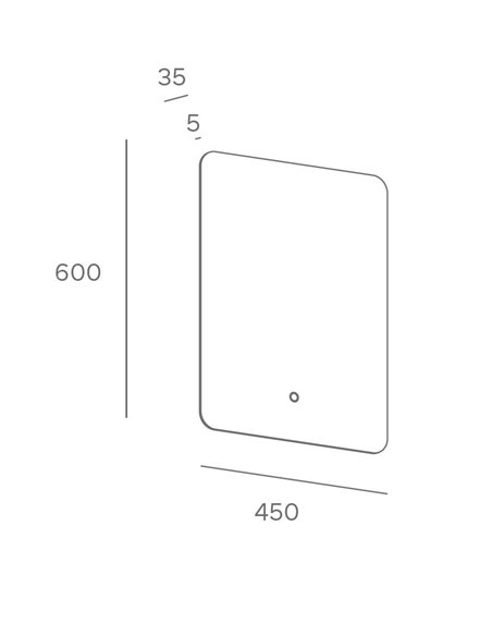 Espejo iluminado Lizz - FORLIGHT - Espejo rectangular táctil, LED 4000K