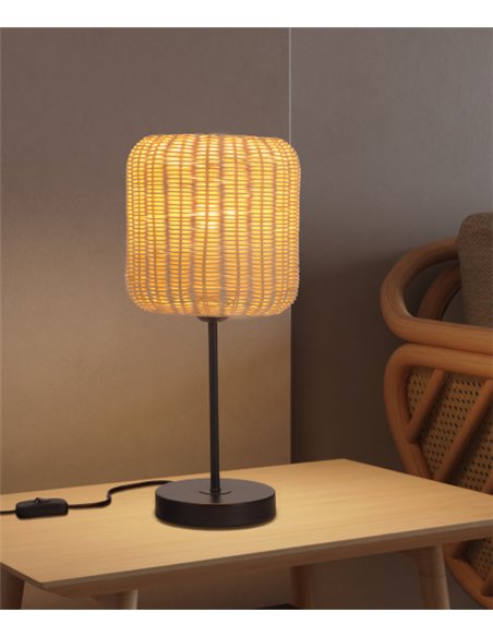 Lámpara de mesa Cortic - FORLIGHT - Lámpara de ratán natural