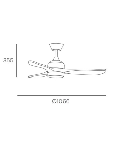 Ventilador con luz Calar - FORLIGHT - Motor DC, palas de madera, LED regulable