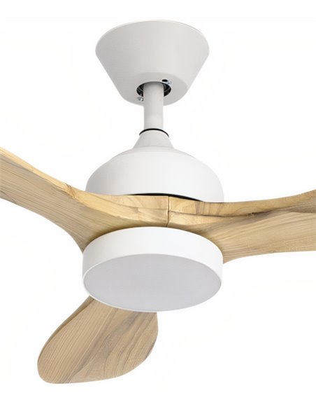 Ventilador con luz Calar - FORLIGHT - Motor DC, palas de madera, LED regulable