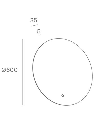 Espejo redondo iluminado Lizz - FORLIGHT - Espejo LED táctil, Ø 60 cm