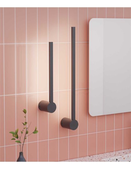 Aplique de pared Passeggio - FORLIGHT - Lámpara minimalista negra LED, IP54