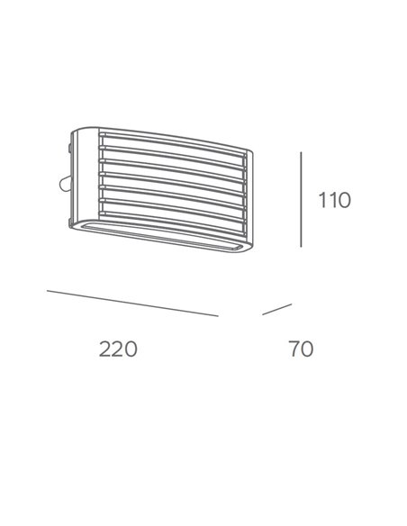 Lámpara de pared de exterior Zenitha - FORLIGHT - Lámpara LED negra