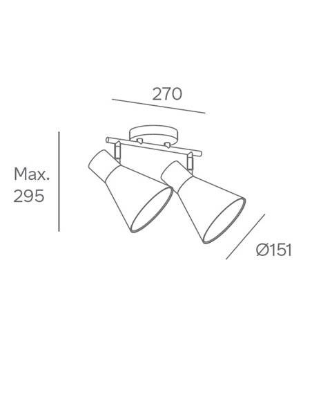 Aplique de pared Nature Double - FORLIGHT - Lámpara de con 2 pantallas de ratán orientables