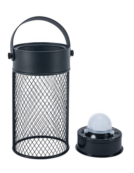 Lámpara portátil solar Rorer - FORLIGHT - Lámpara jaula negra, LED regulable