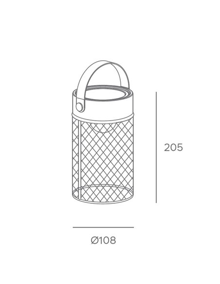 Lámpara portátil solar Rorer - FORLIGHT - Lámpara jaula negra, LED regulable