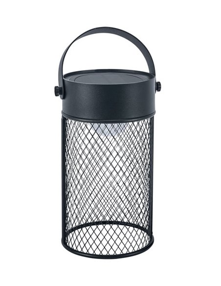 Lámpara portátil solar Rorer - FORLIGHT - Lámpara jaula negra, LED regulable