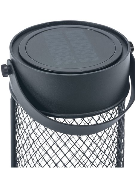 Lámpara portátil solar Rorer - FORLIGHT - Lámpara jaula negra, LED regulable
