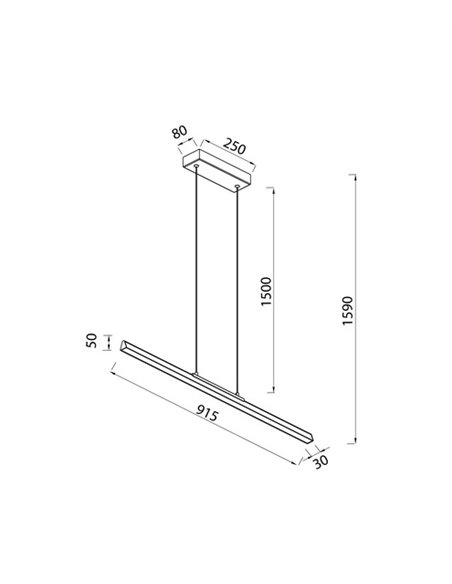 Lámpara colgante Lineal – Mantra – Lámpara para oficina horizontal LED