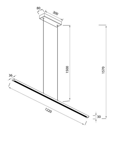 Lámpara colgante Lineal – Mantra – Lámpara LED para oficina
