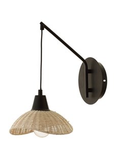 Aplique de pared Kasteli - IDP Lampshades - Lámpara de pared colgante de mimbre 2