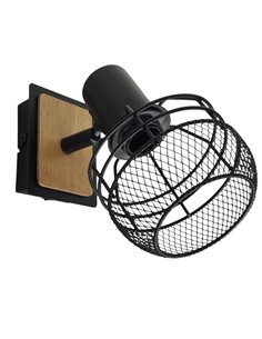 Aplique de pared Birtley – IDP Lampshades – Lámpara de pared orientable de madera y metal negro