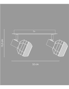 Aplique de pared Birtley - IDP Lampshades - Lámpara con 2 pantallas orientables negras 2