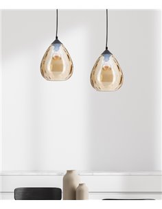 Lámpara colgante Daiki - IDP Lampshades - Lámpara de cristal ámbar