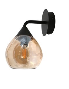 Aplique de pared Daiki - IDP Lampshades - Pantalla de cristal ámbar