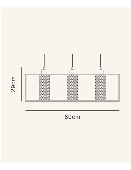 Lámpara colgante Raffaela - IDP Lampshades - Lámpara lineal con 3 luces