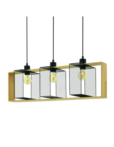 Lámpara colgante Raffaela - IDP Lampshades - Lámpara lineal con 3 luces