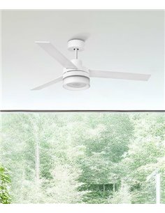 Ventilador de techo con luz Ice - Faro - Ventilador con altavoz, palas reversibles