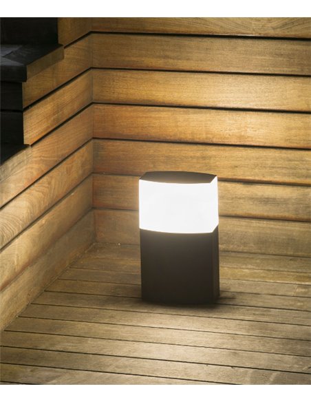 Lámpara sobremuro Datna - Faro - Lámpara gris oscuro, para jardín o terraza, IP44, 15W