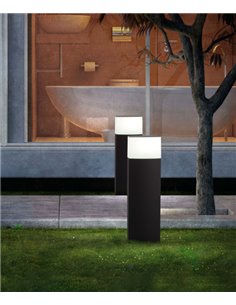 Baliza Datna - Faro - Lámpara de exterior sobremuro LED, gris oscuro