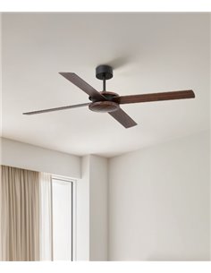 Ventilador de techo Polea - Faro - Ventilador de madera y función inversa