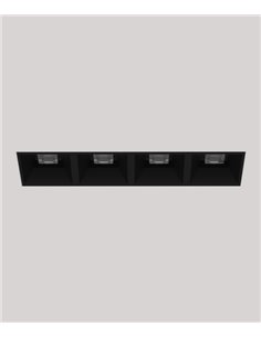 Empotrable de techo Dark - Onok - Foco frameless negro, 4 luces LED