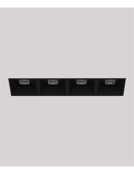 Empotrable de techo Dark - Onok - Foco frameless negro, 4 luces LED