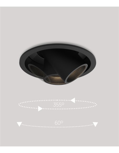 Lámpara de techo empotrable Orbit - Onok - Foco orientable LED en blanco o negro