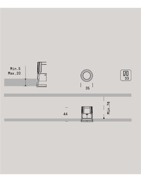Empotrable de techo Kono Mini - Onok - Foco redondo mini, Ø 3.5 cm