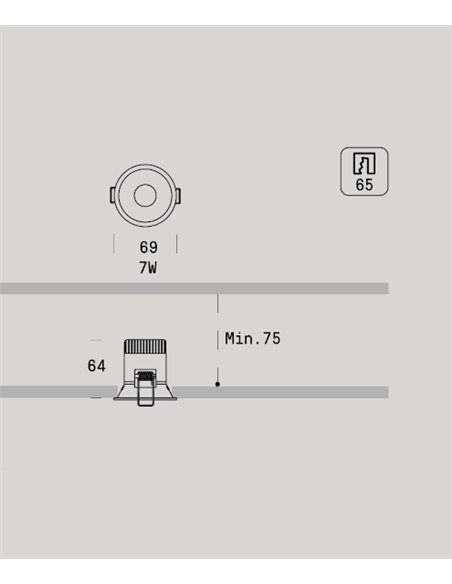 Empotrable de techo Optik 1 - Onok - Foco de exterior IP65, 40º