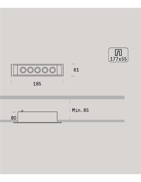 Empotrable de techo Dot Tilt - Onok - Foco lineal, 5/10 luces LED