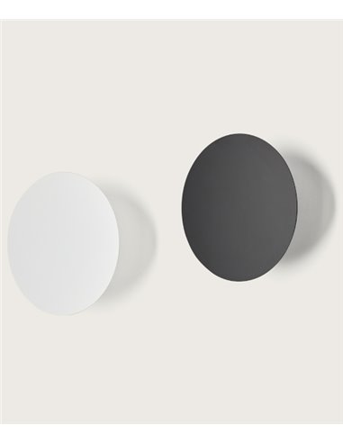 Aplique de Pared Bot - Aromas - Aplique decorativo en forma círculo negro mate Ø 29 cm, luz ambiente