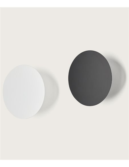 Aplique de Pared Bot - Aromas - Aplique decorativo en forma círculo negro mate Ø 29 cm, luz ambiente